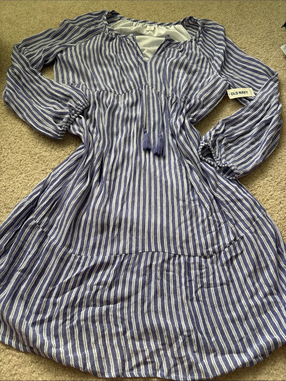 Old Navy Blue & White Striped flowy Dress